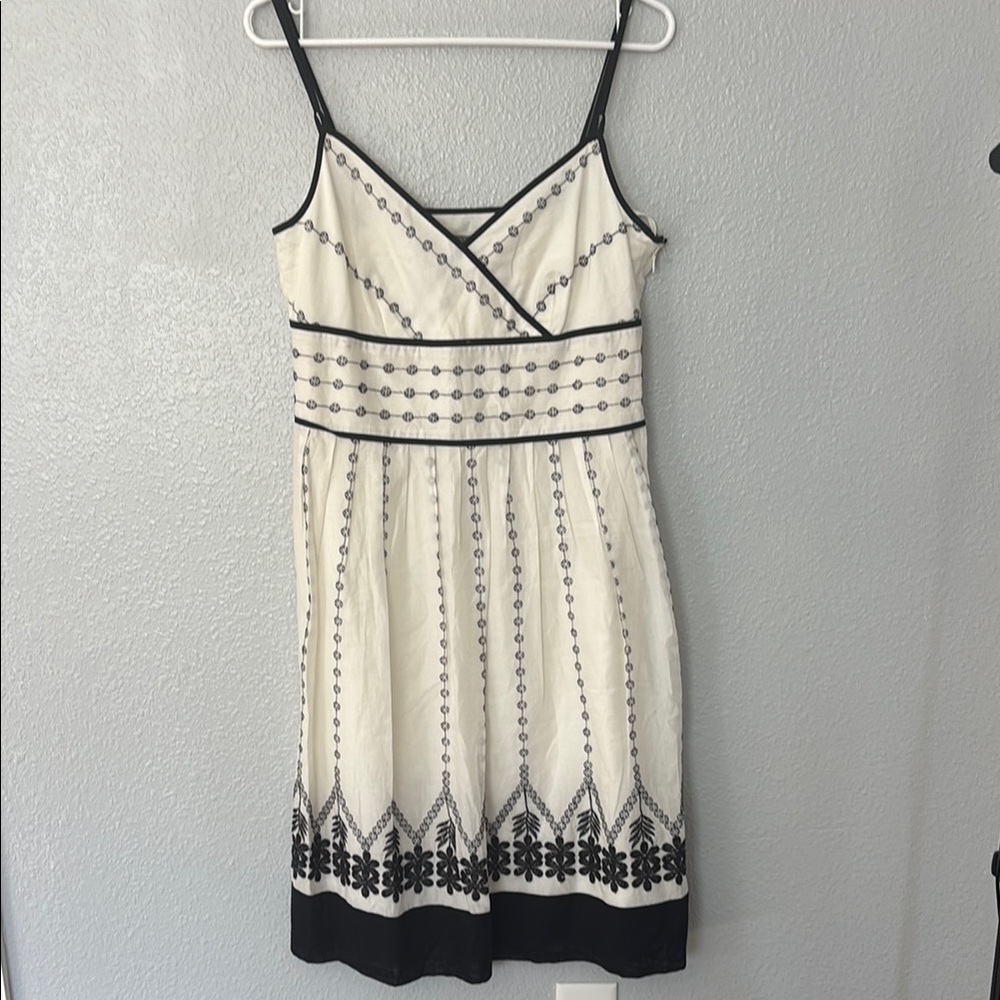 Ann Taylor Cream Spaghetti Strap Midi Dress